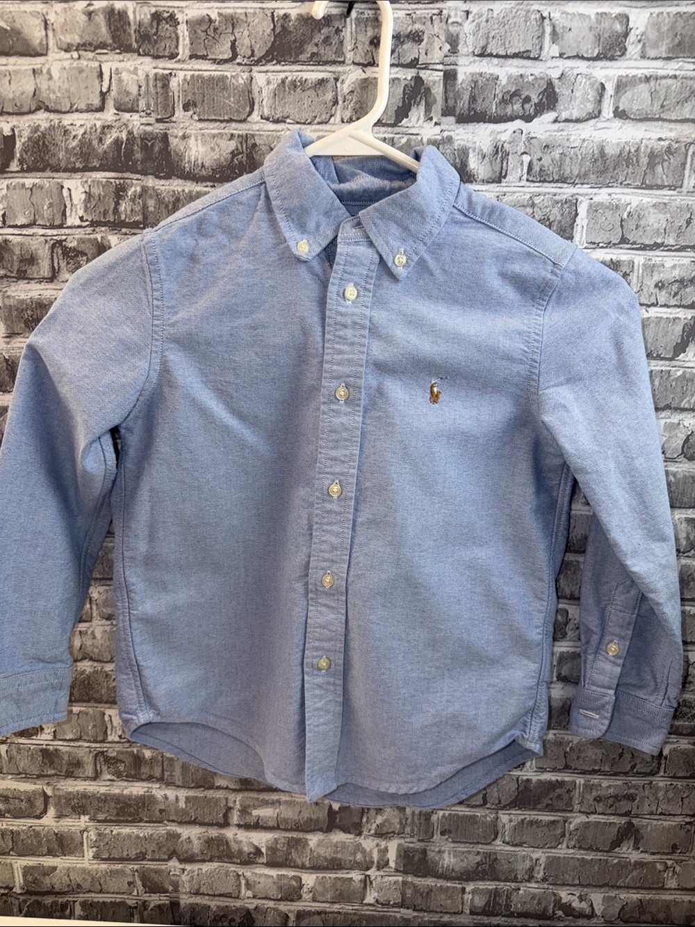 Polo by Ralph Lauren Embroidered Light Blue Oxford Button-Down Shirt for Kids